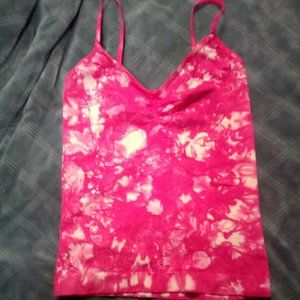 Expressions Lingerie Adjustable Shoulder Straps/Pink & White Top/Size Medium